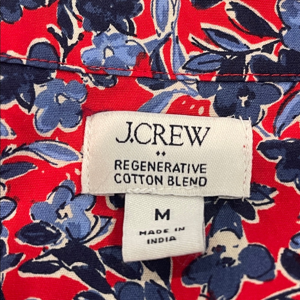 J.Crew Cotton Floral Preppy Button Down Shirt Size M - Picture 7 of 8